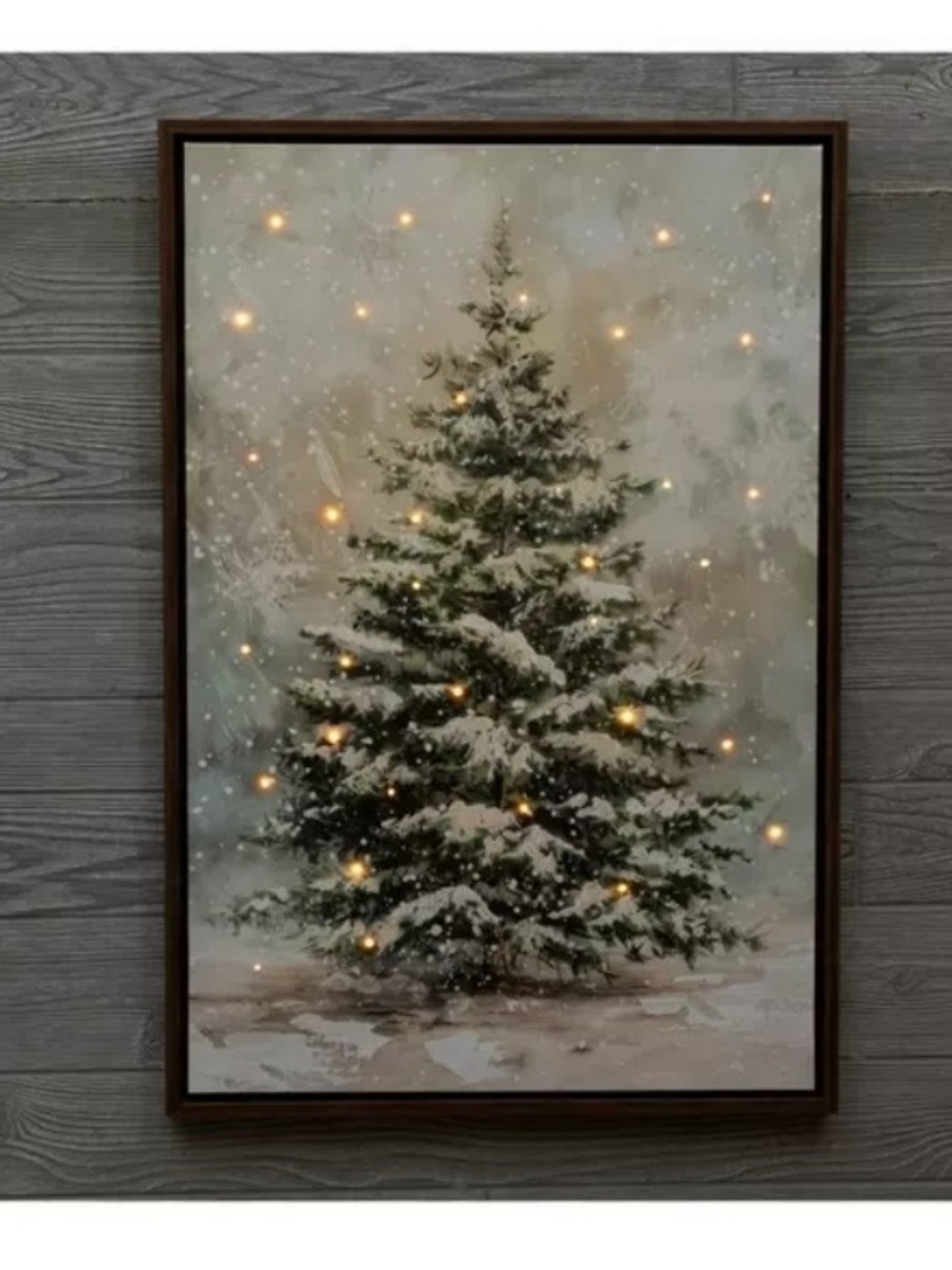 Snowy Christmas  Tree Light Up Canvas Wall Art Decor  Viral